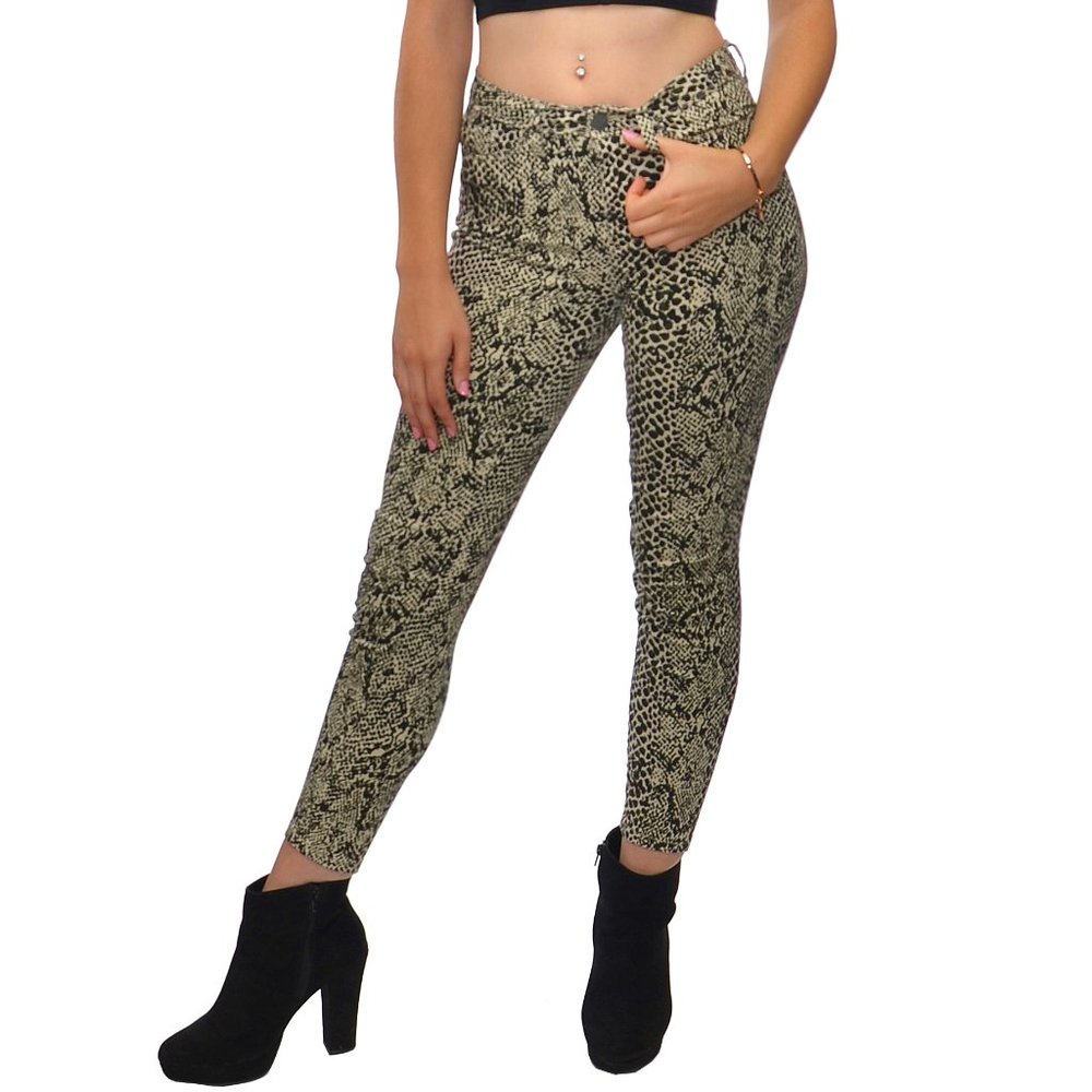JUNIOR HIGH-RISE ANIMAL PRINT SKINNY JEAN - PYTHON